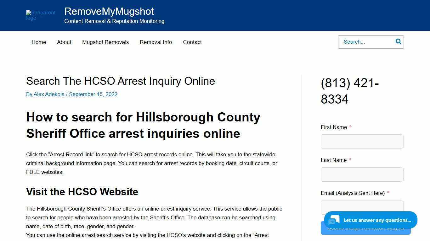 Hillsborough County - HCSO Arrest Inquiry Online | January 21, 2026